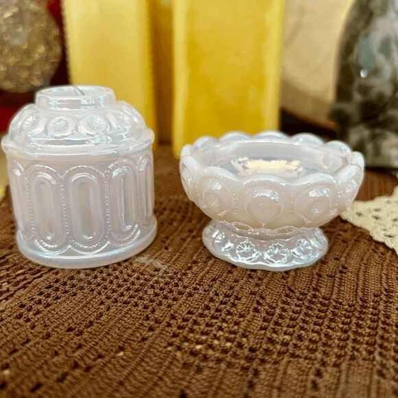 Mini L.E. Smith Mould Moon & Star Carnival Tuscan Pink Courting Fairy Lamps – We - Picture 5 of 5